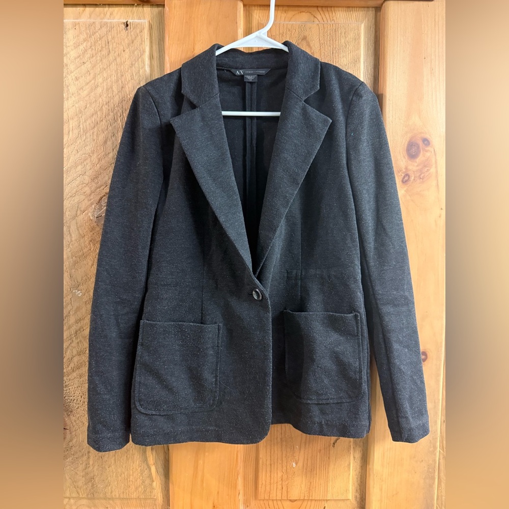 Armani Exchange Charcoal Stretch Blazer